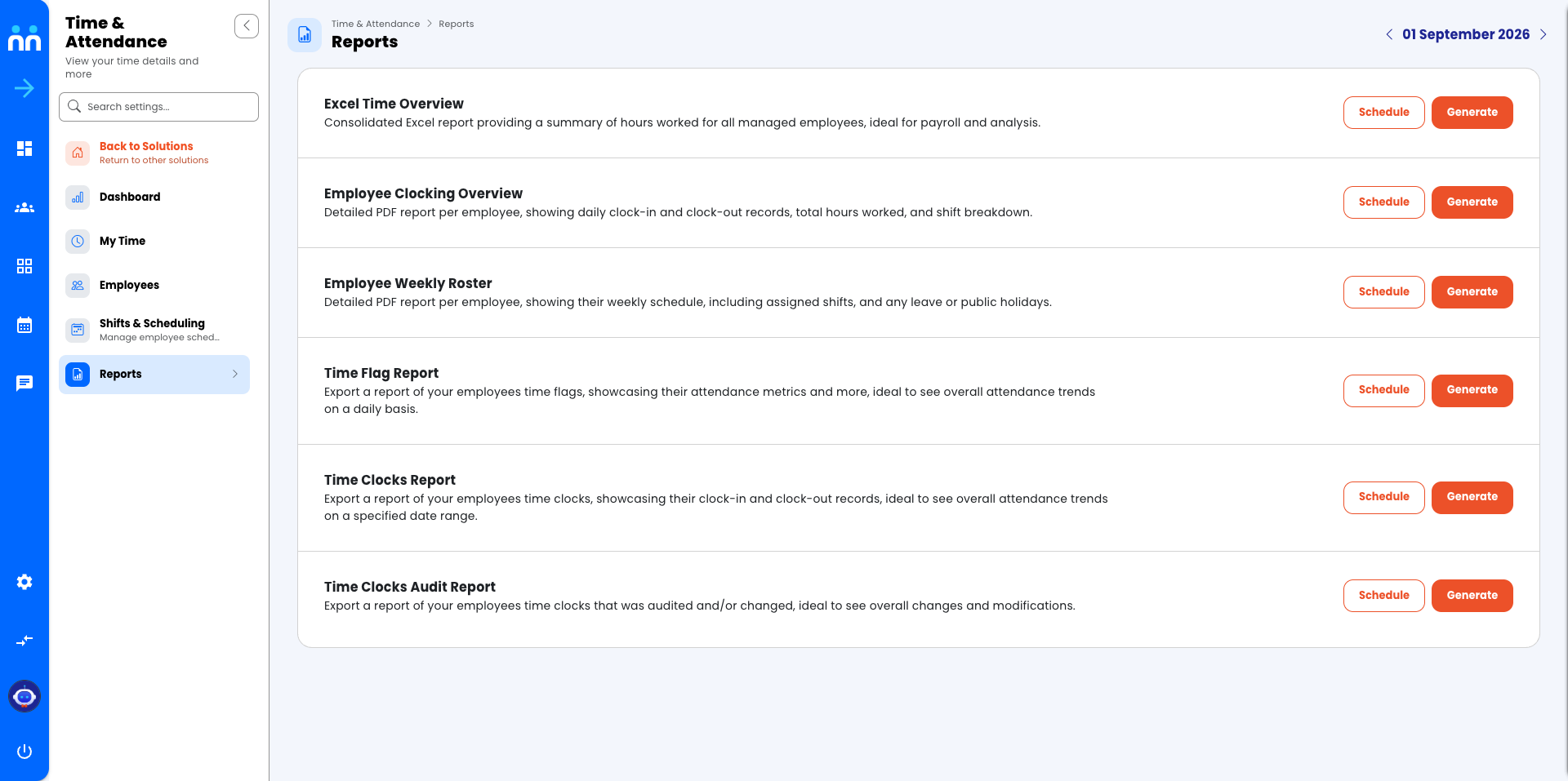 Attendance Reports Dashboard View